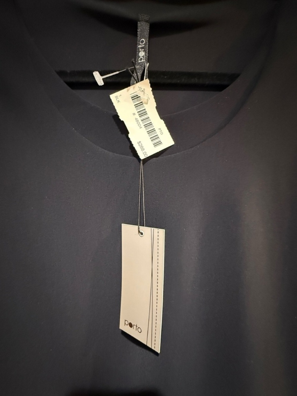 Porto Sz S Shark Dress Asymmetrical Lines Oval Neck 3/4 Sleeves Modern | NWT - Picture 5 of 5